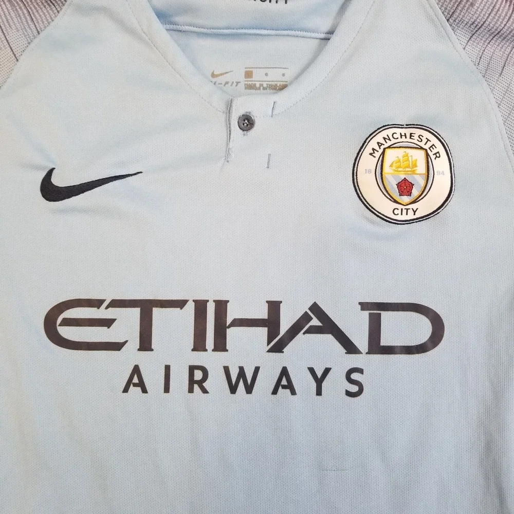 Manchester City Soccer Jersey Large Home Football Shirt Nike  SANE #19 2018
